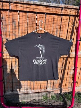 Zion Rootswear Black Johnny Cash Folsom Prison Graphic Tee